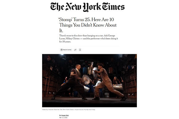 STOMP 25th Anniversary in The New York Times